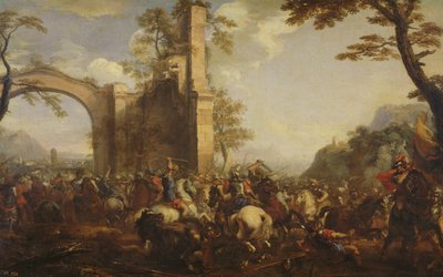 The Battle of Lepanto between the Christians and the Moslems by Jacques Courtois